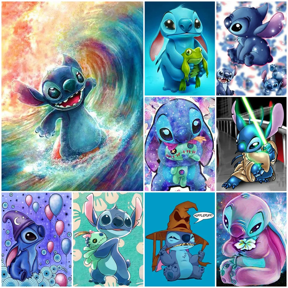 

Disney DIY Hobby Painting By Number Surfing Acrylic Paint Kit Stitch Drawing By Numbers Fantasy Cartoon Gift Home Decoration,fra