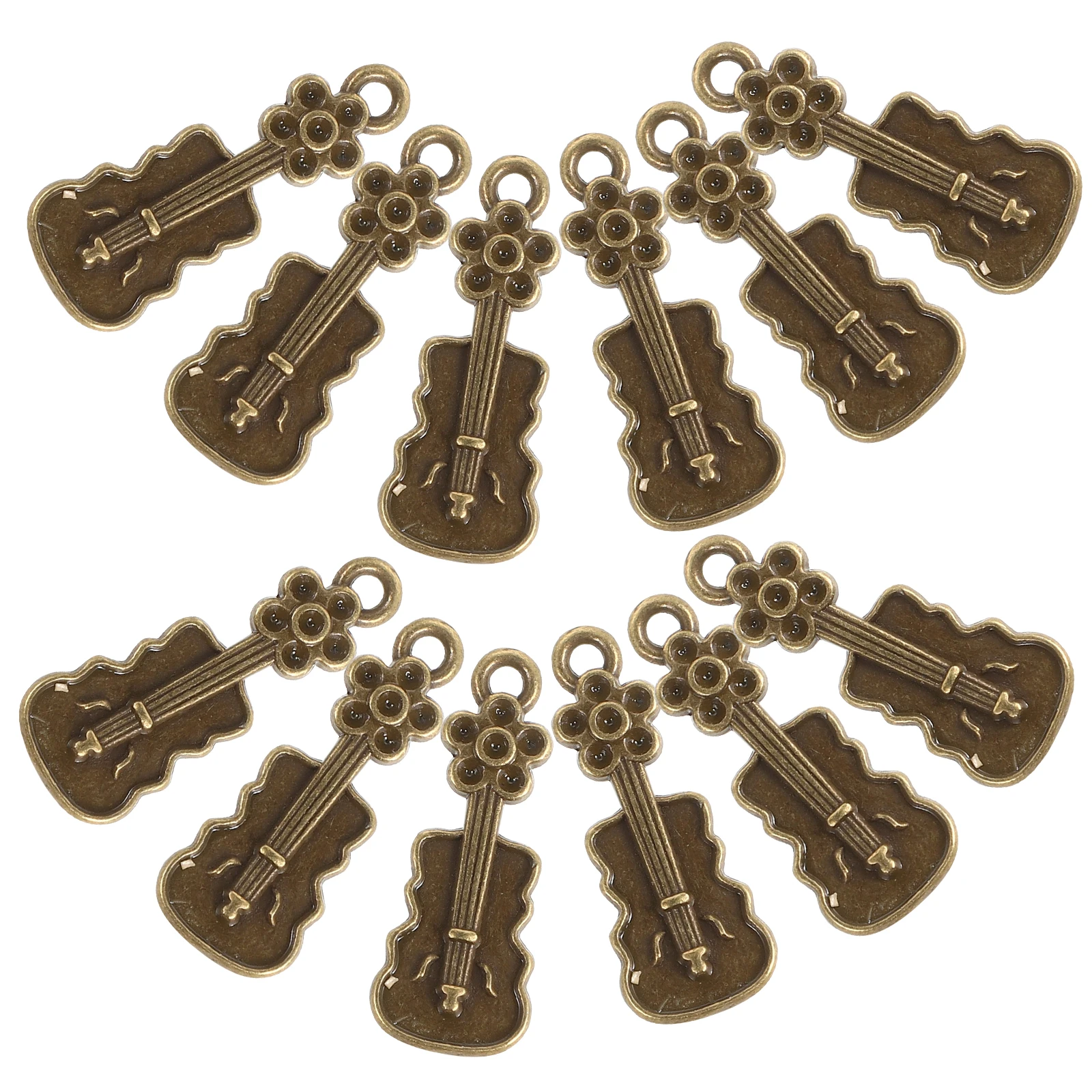 

20 Pcs Jewelry Violin Pendant Decoration Charms Jewellery Making for Earrings Necklaces Golden Accessories