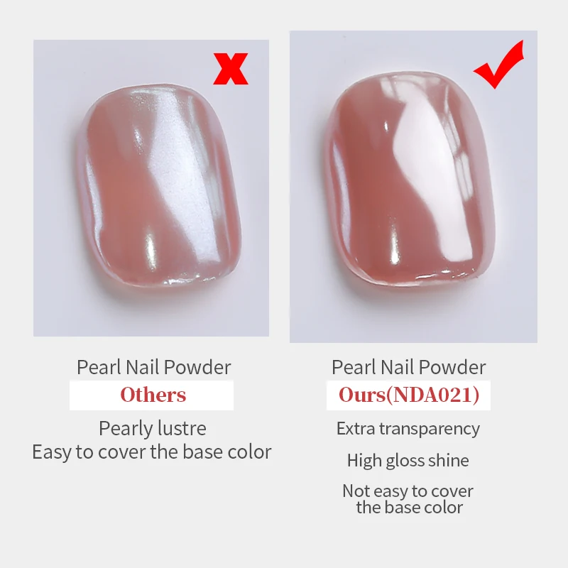 Polvo de perla blanca brillante NICOLE DIARY para uñas, efecto espejo lunar, pigmentos de aurora, decoración de uñas con gel UV 5