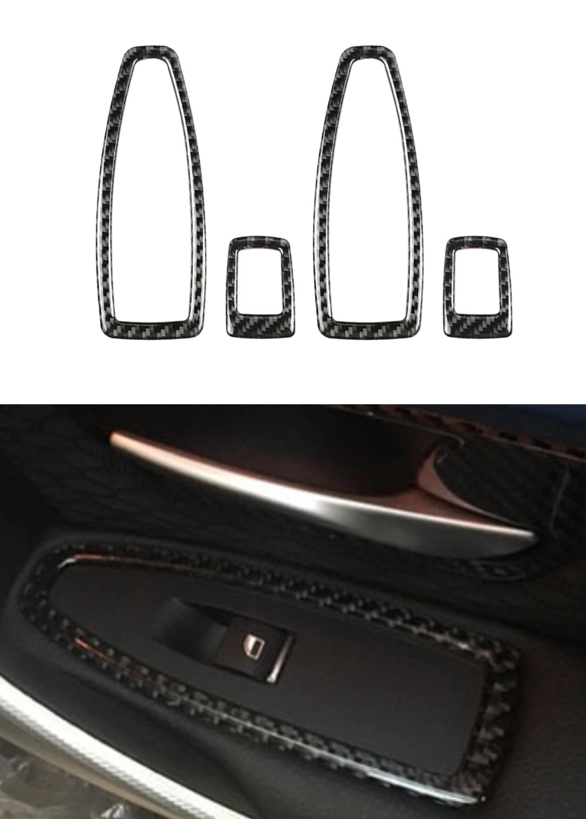 

Door Window Switch Frame Cover Trim Molding Sticker Kit For BMW F20 F30 F34 F36 F48 1 3 4 Series Accessories Carbon Fiber