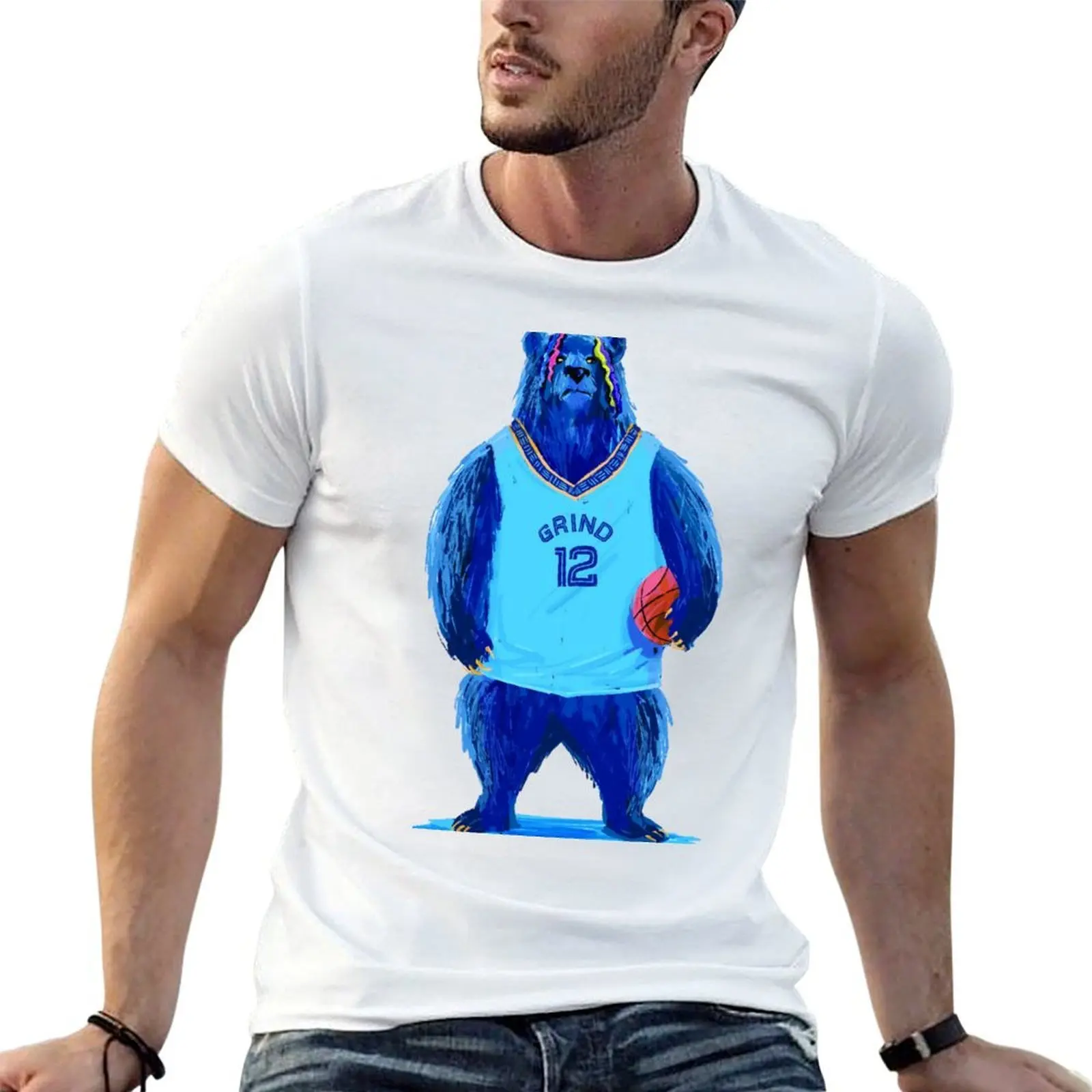 

Однотонные рубашки, однотонная мужская футболка большого размера для Morant 12, футболка Ja t, хлопковая черная мужская футболка с аниме, рубашка, пакет с медведем