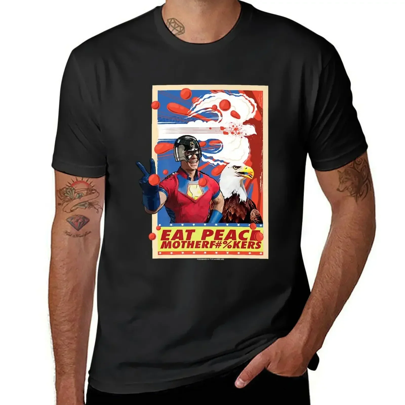 

Peacemaker Eat Peace with T-Shirt sublime Эстетическая одежда большие мужские футболки с рисунком забавная новая модель 2025 года