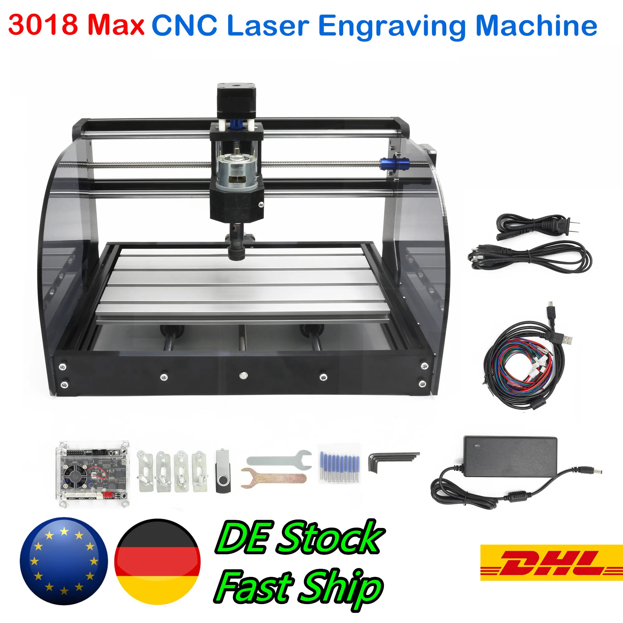 

【EU】3018Pro Max Mini Laser Engraving Machine ER11 CNC 3018 Pro Max Laser Engraver DIY Hobby Cutting Tools GRBL for Wood PCB PVC