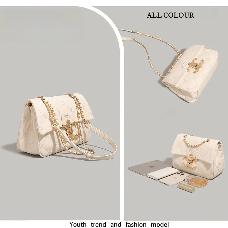 

UR Luxury Lattice Chain Underarm Bag Women's Versatile Lightweight Square Bag Simple oulder Crossbody Bag for Young Women
