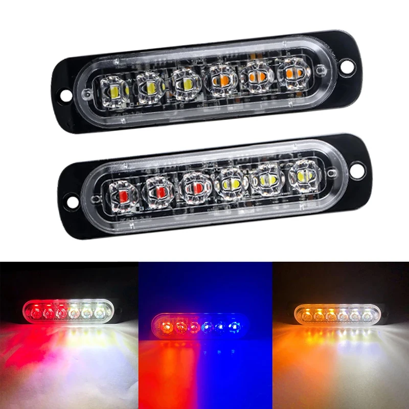 1pcs Led Strobe Warning Light Cheap Strobe Grille Flashing Lightbar Truck Car Beacon Lamp Amber Traffic Light 12V 24V Car Light