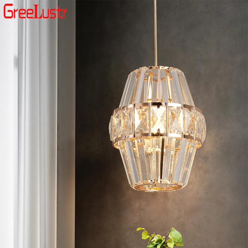 

Nordic Crystal Pendant Light K9 Ceiling Lamp Hallway Stairs Hanging Lighting Fixtures Dining Bedroom Modern Home Chandelier Lamp