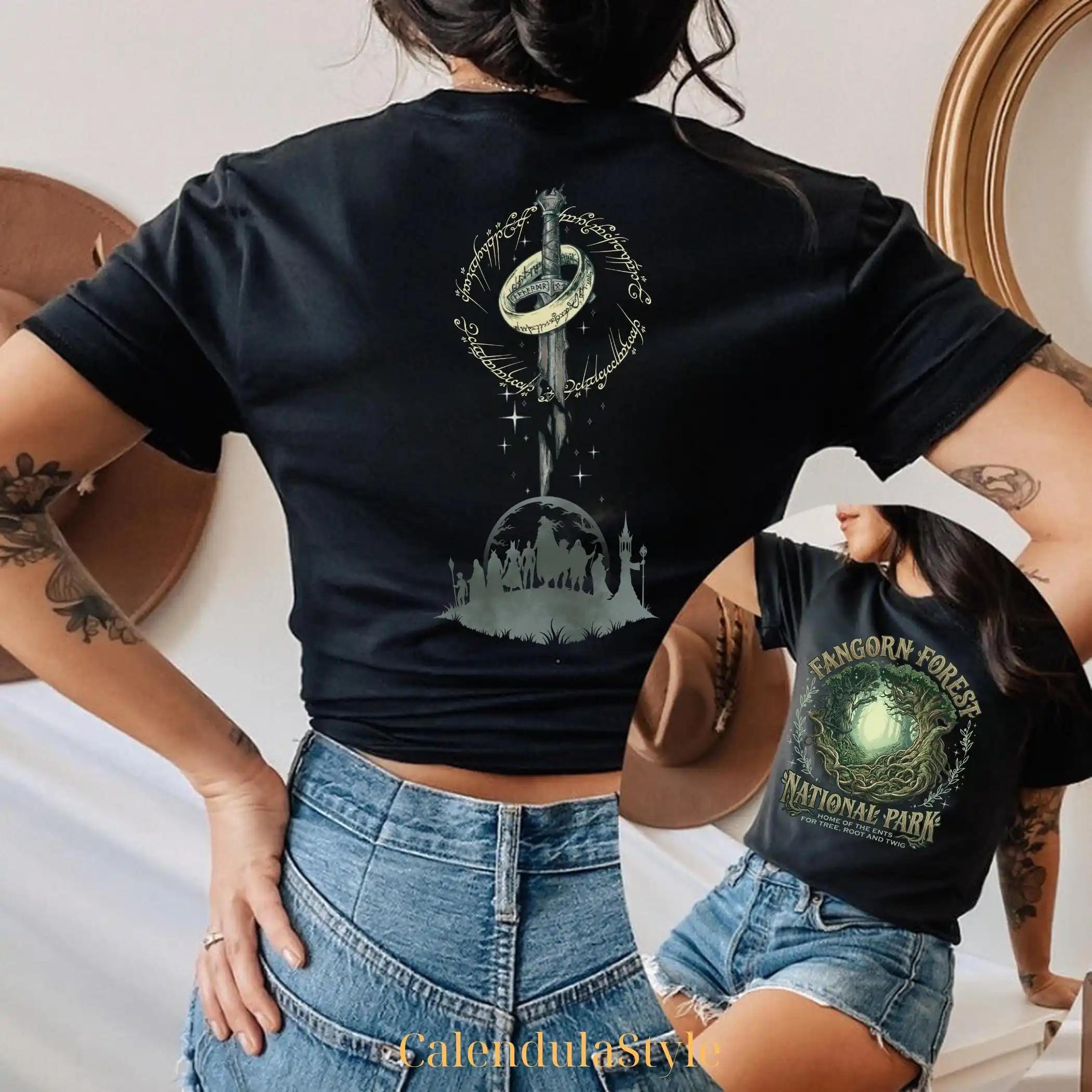 Fangorn Forest Shirt, Wizard Reading Gift, Fangorn National Park TShirt, Fantasy Mystical Landscapes Tee, Bookish Reader Tee