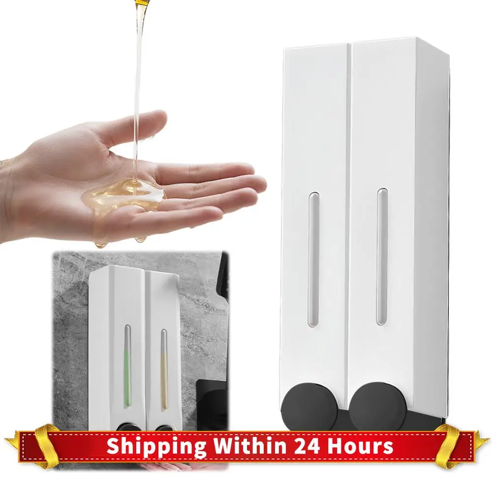 

Дозатор для шампуня и кондиционера без дрели, многоразовый дозатор для душа, 500 мл, дозатор мыла для дома и кухни