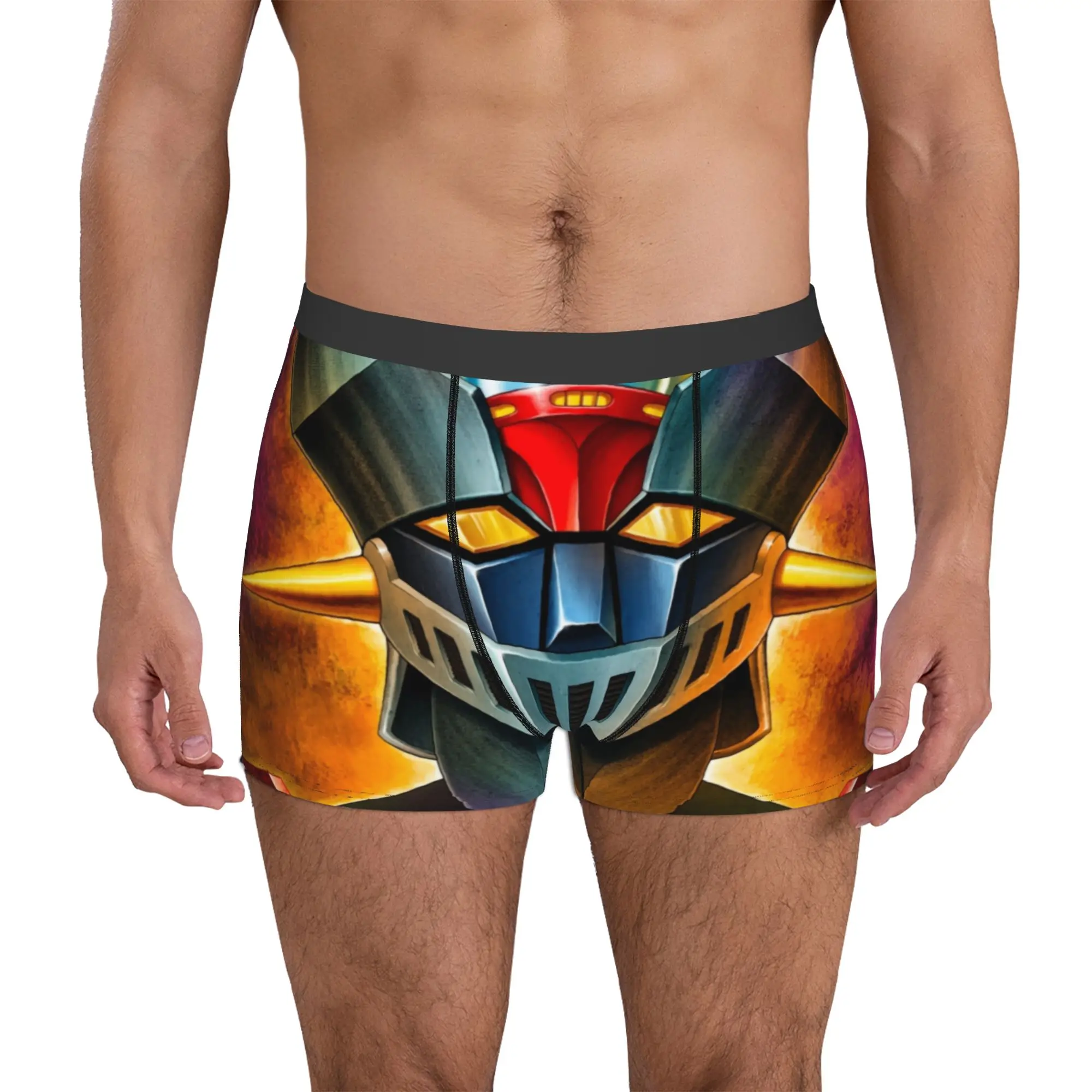 Calzoncillos tipo bóxer UFO Robot Mazinger Z para hombre, ropa interior con estampado 3D de Anime Manga, calzoncillos suaves
