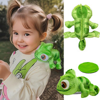 Cute Chameleon Plush Dolls Sit on Shoulders Plush Toys Stuffed Creative Lizard Doll Clothing Accessories for Kid Birthday Gift