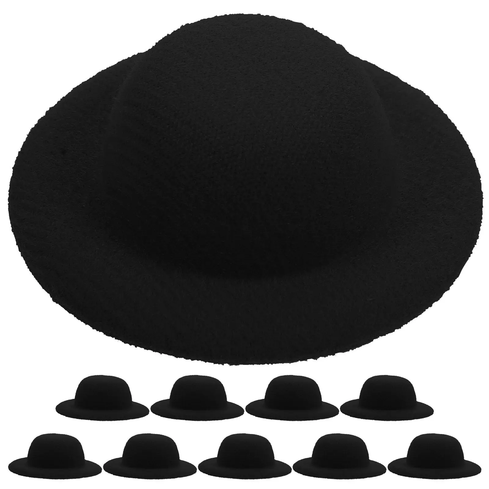 10 Peças de Mini Chapéus de EVA para Artesanato, Pequenos Adereços de Chapéu para Decoração de Miniaturas de Casas de Bonecas, Acessório para Pintura e Tingimento DIY