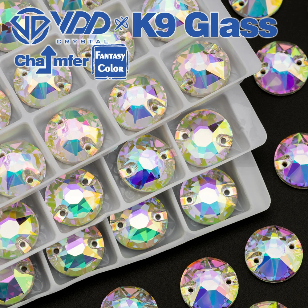 VDD S270 Chroma Shimmer K9 Glas aufnähbare Strasssteine, hochwertige AAAAA Kristall-Flachrückseite zum Aufnähen – Detail 3