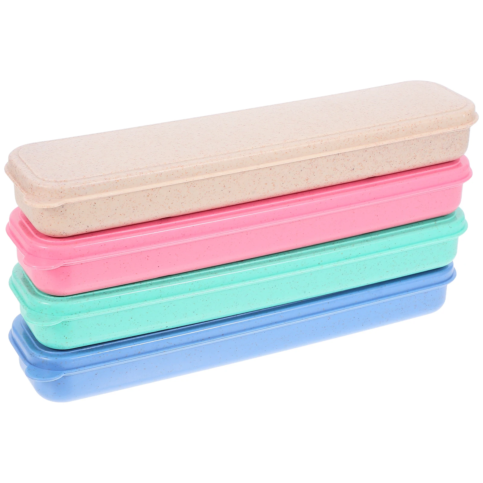 

4pcs Portable Tableware Storage Box Travel Cutlery Container Pp Material Lightweight For Fork Spoon Chopsticks Home Outdoor Use
