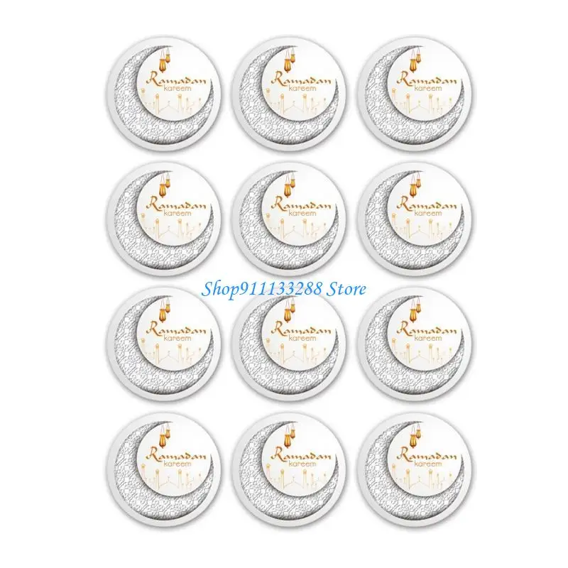 G88D 120x Stickers Eid Mubarak Theme Ramadan Kareem Labels Adhesive for Festival