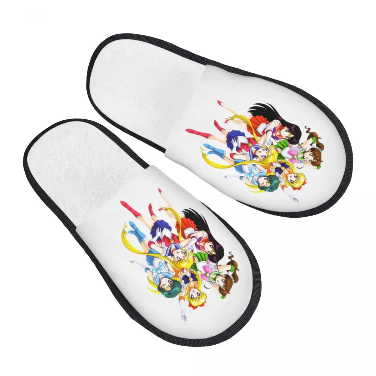 Custom Japanese Shojo Manga Sailor Guest Slippers for Spa Women Anime Moon Girl House Slipper