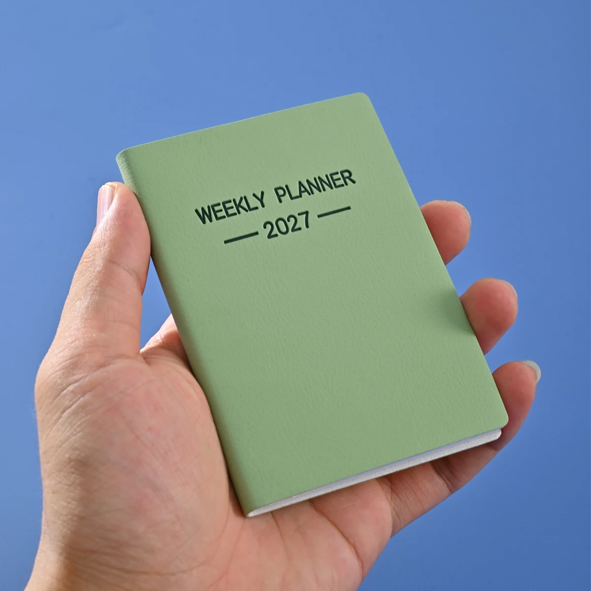 2027 A7 Mini Weekly Planner 64 Sheets 128 Pages Pocket Minimalist PU Cover Week on Two Pages Morandi Diary Schedule Journal Book