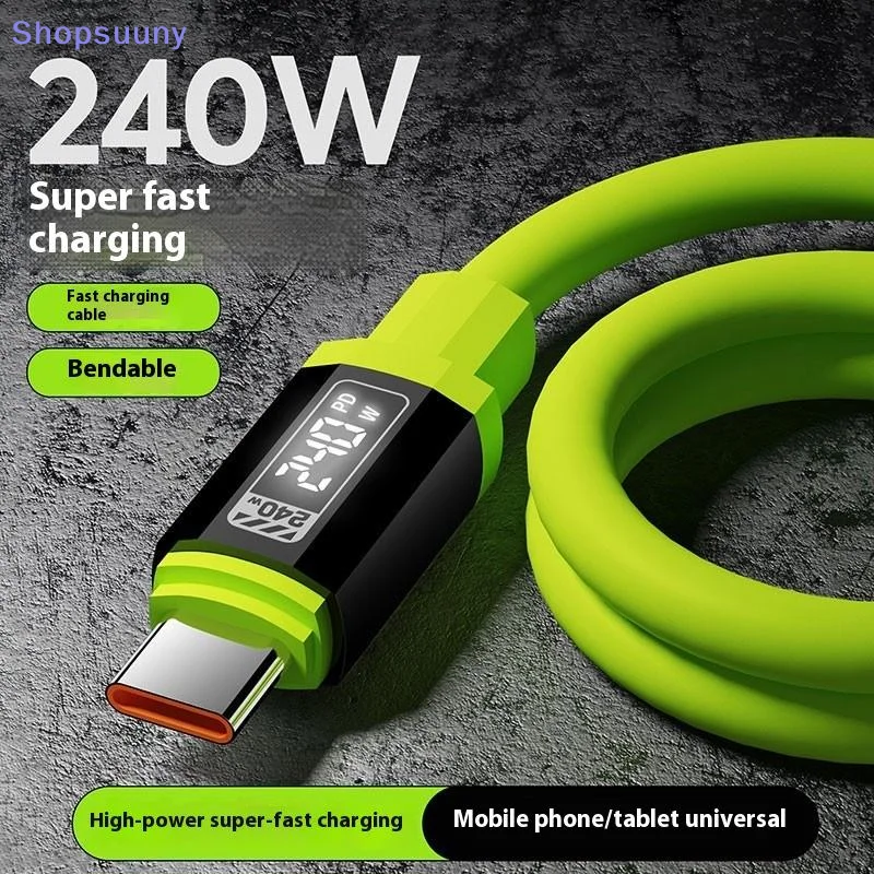 [SU]240W Fast Charging USB Type-C To Type-C Cable With Real-Time Power Display 1.5m For Mobile Phone Fast Charging Cable[SU]