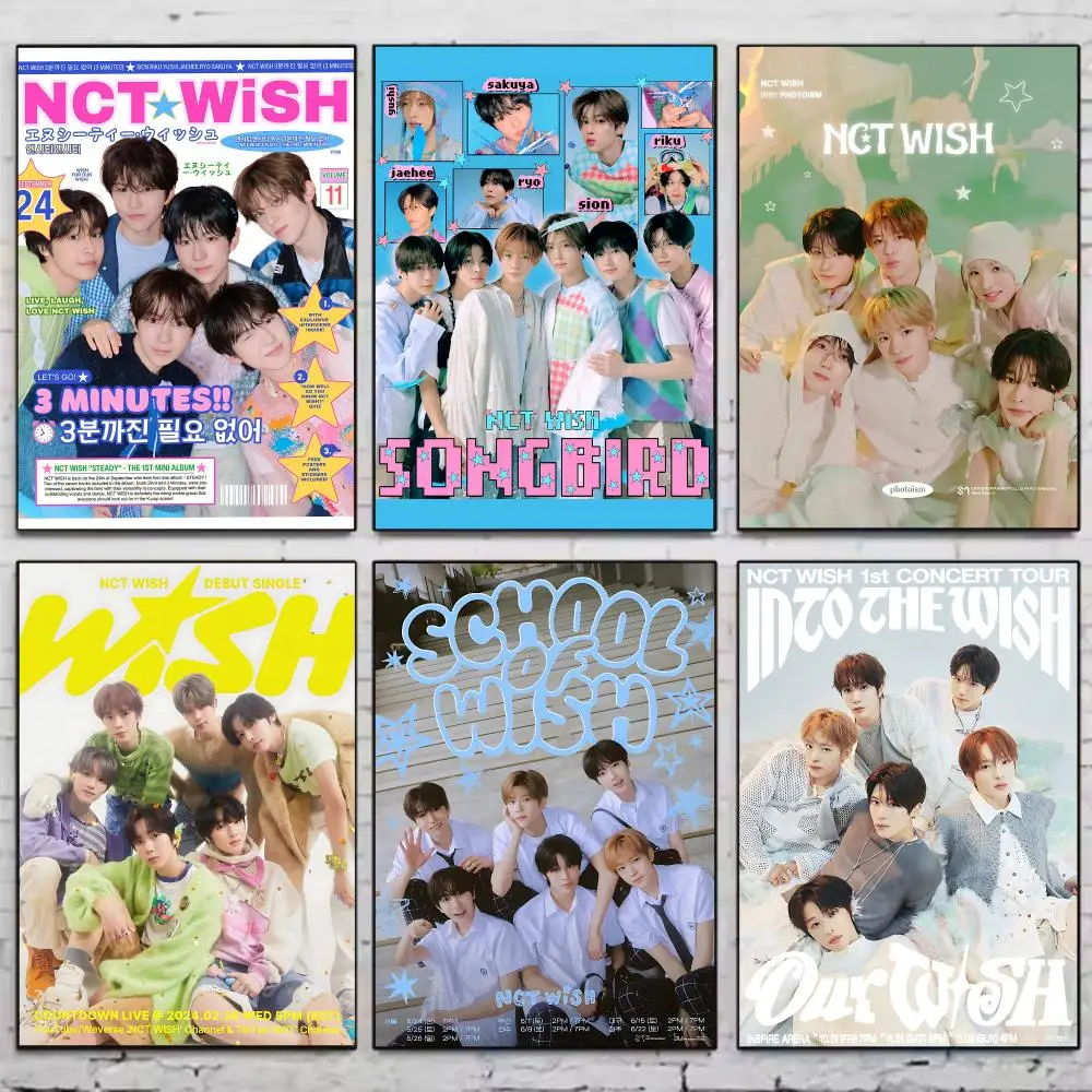 Group N-nCT WISH Poster Vintage Wall Art Aesthetic Room Decor Print Living Room Bedroom Home Decoration