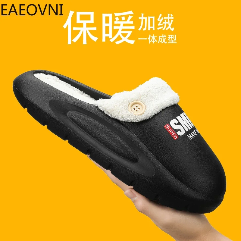 Winter Slippers for Men Platform Slipper Men's Home Man Wear-resistant Plush House Cotton Shoes Lightweight EAEOVNI New Arrival