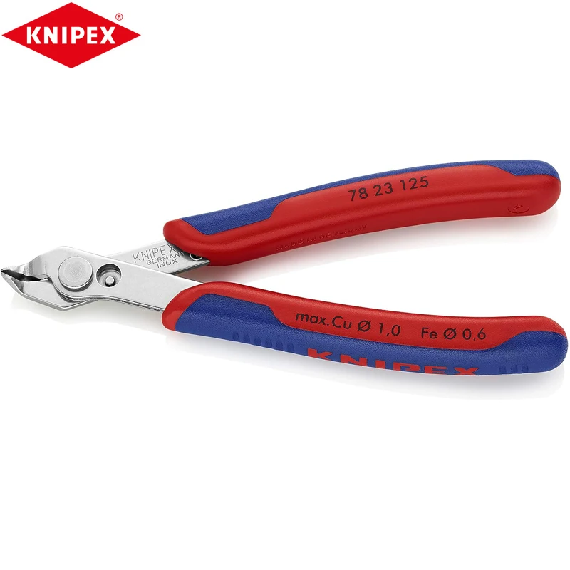 alicate de corte eletronico knipex bordas muito afiadas sem chanfro 78 23 125 aco inoxidavel 01