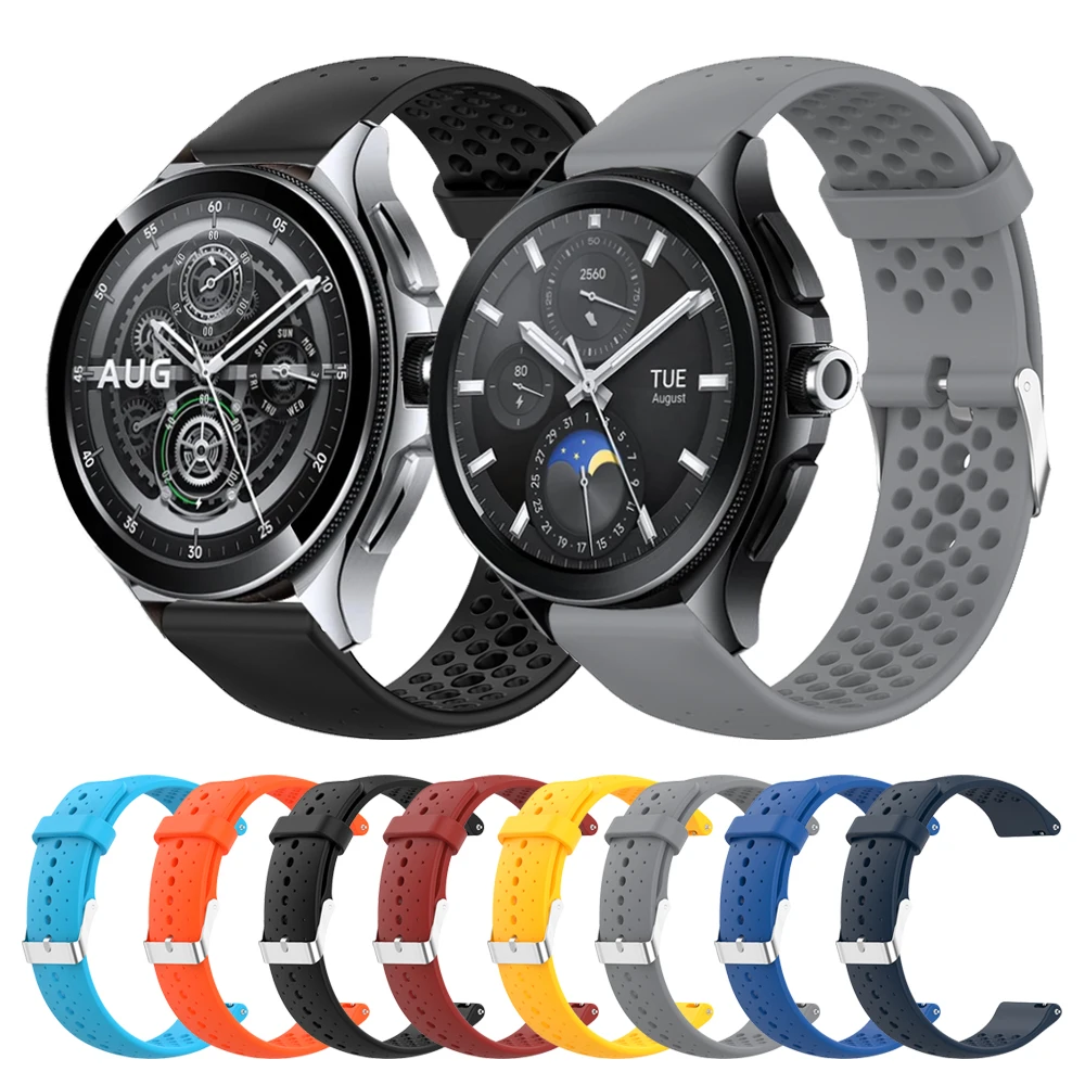 กำไลซิลิโคนระบายอากาศ22มม. สำหรับสายนาฬิกา Xiaomi S2 S3 46มม. 42มม. S1 Pro Active/Watch สี2/2 Pro band Correa