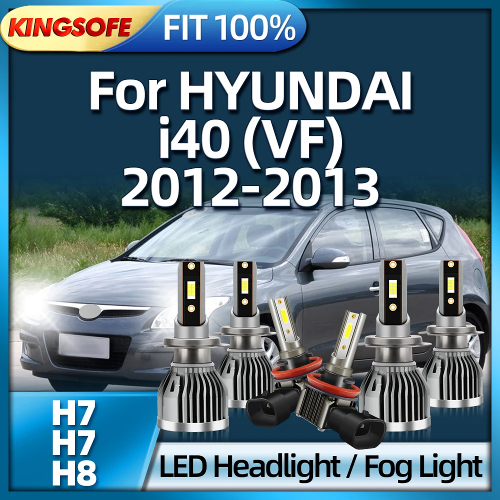 

KINGSOFE 2/6PCS 130W H7 LED Car Headlight Bulbs H8 Fog Lamp 6000K White Light For HYUNDAI i40 VF 2012 2013