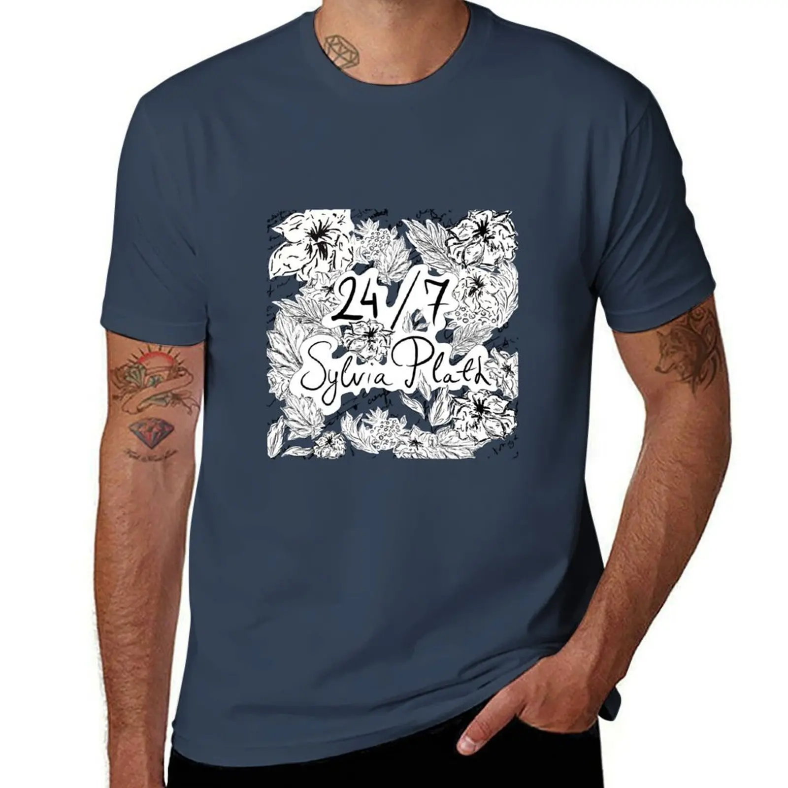 

24/7 Sylvia Plath T-Shirt Mechanic Work Tee Shirt