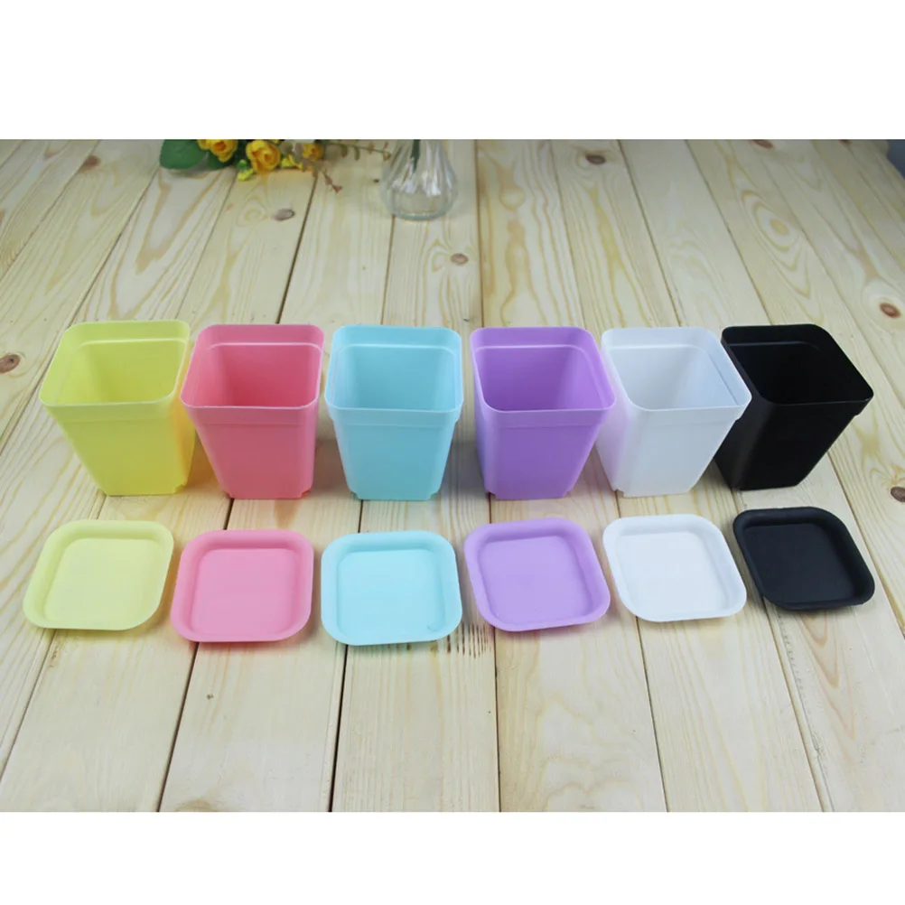 

10 Pcs Plastic Flower Pot Succulent Planters Flowerpot Mini Miniature Pots Plants for Indoor Tiny Flowerpots