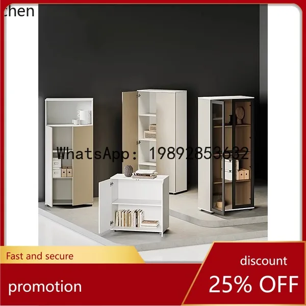 

YFY Glass Office Document Storage Cabinet Wooden Organizer Low Cabinet Wall-Mounted Partition Cabinet