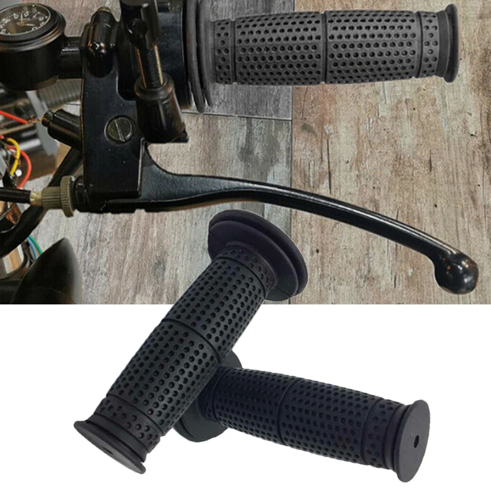 

Pair 7/8" Motorcycle Handlebar Hand Grips Vintage-Style Handle Bar Retro Rubber For Truimph CG125 CB400 Cafe Custom