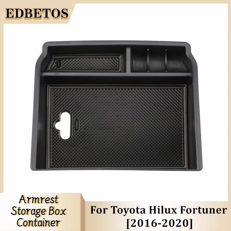 

Car Central Armrest Storage Box For Toyota Hilux AN120 AN130 and Fortuner AN160 2016-2020 Center Console Organizer Accessories