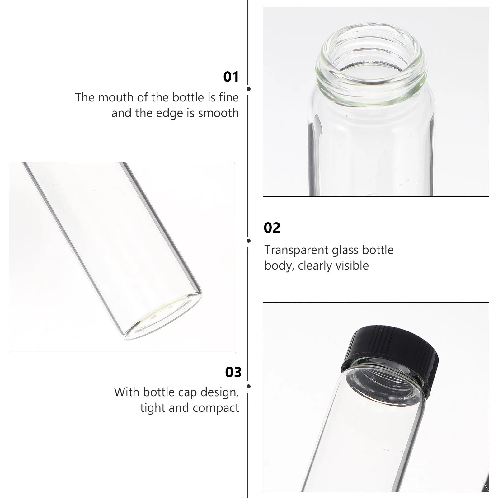 

30Pcs Glass Bottles Transparent 30ml Screw Mouth Laboratory Sample Bottles Chemical Reagent Storage Containers