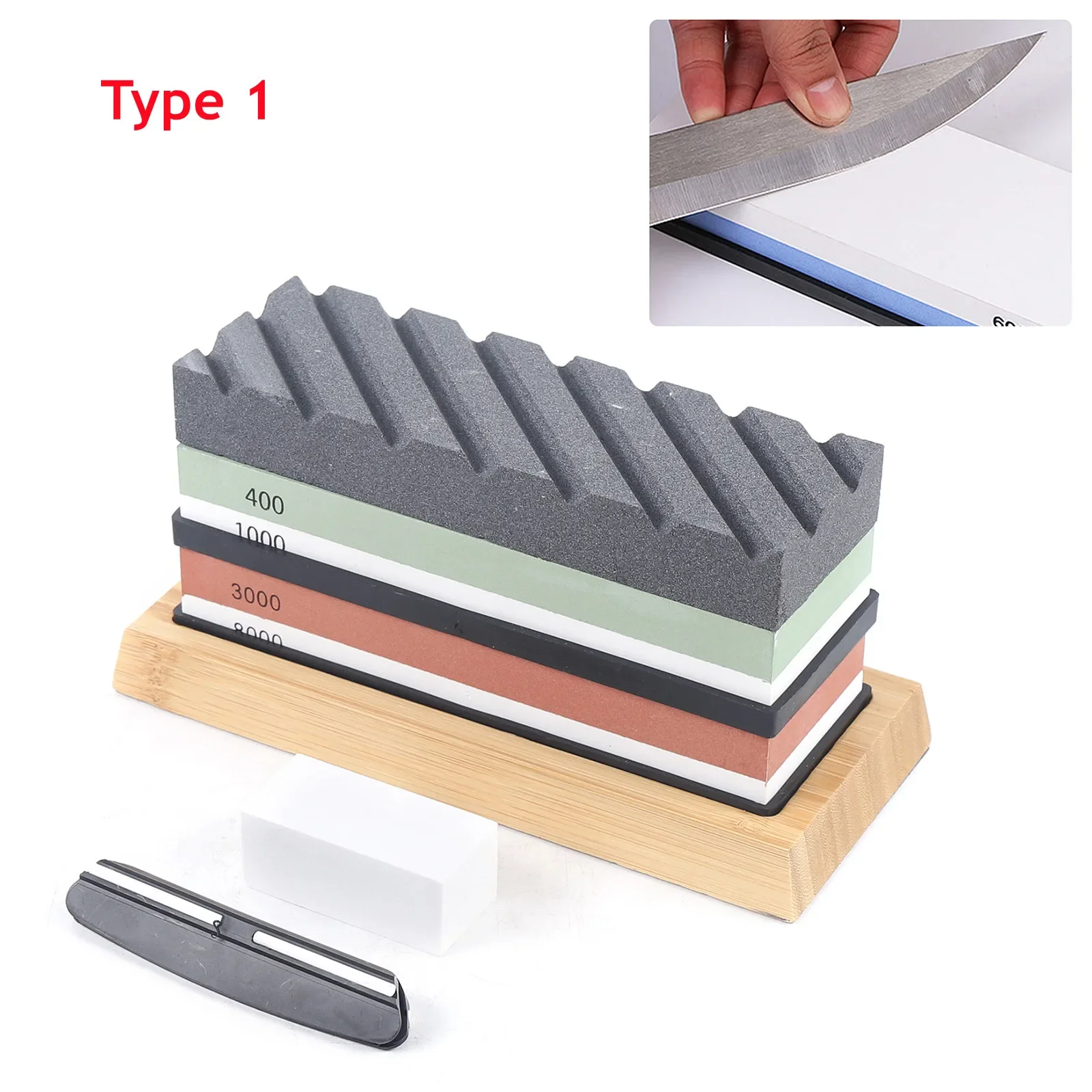 

Whetstone Sharpening Stone set, 400/1000, 3000/8000 Grit, Double-Sided Grinding Stone, Whetstone with Black Slotted Oilstone