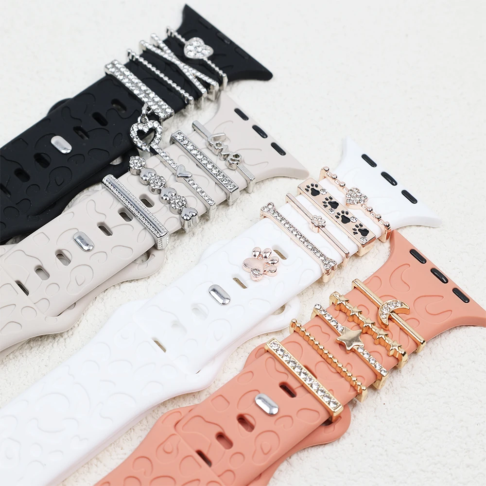 موضة سيليكون حزام ديكور ل سوار ساعة يد آبل زخرفة الديكور المعادن سحر حزام 38 مللي متر 40 مللي متر 42 مللي متر 45 مللي متر #1