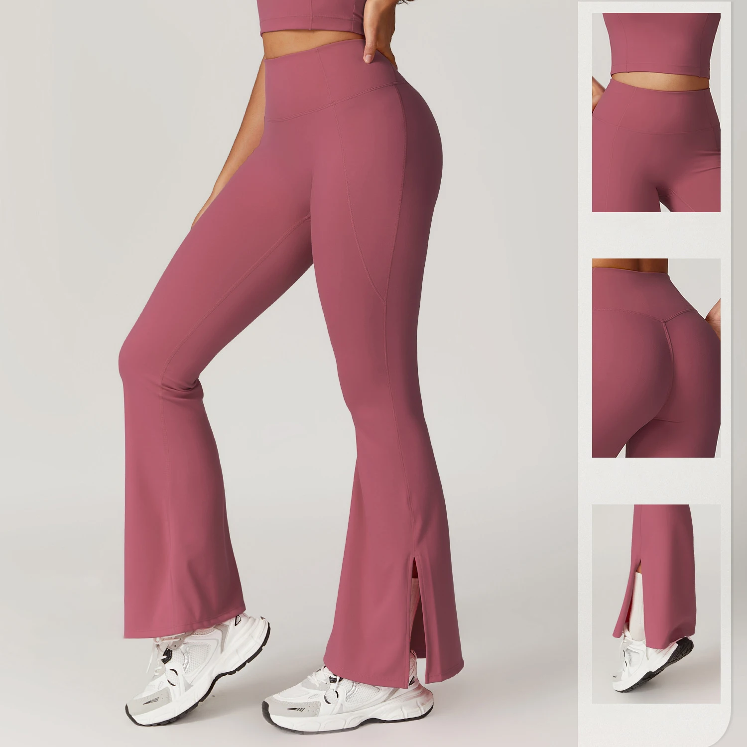 Quick Dry Casual Micro Flare Pants Outer Wear High Waisted Wide Leg Hip Lifting Yoga Trousers Exercise Skinny Fitness Trousers