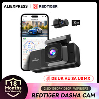 REDTIGER A3  3 Cameras Front/Cabin/Rear Cam Dash Cam Dash Camera Built-in 5.8Ghz WiFi GPS Car DVR Night Vision Parking Monitor