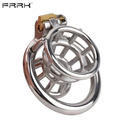 FRRK Girdle Design Metal Chastity Cage for Men Stainless Steel Small Male Cock Stealth Lock Device Adults Toys BDSM Shop