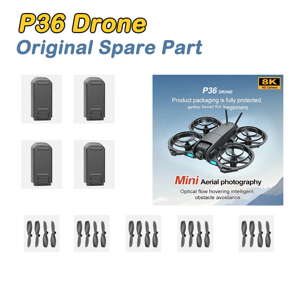 P36 RC Drone Mini Quadcopter Original Spare Part P36 Propeller Blade Maple Leaf / 3.7v 600mAh Battery Accessory
