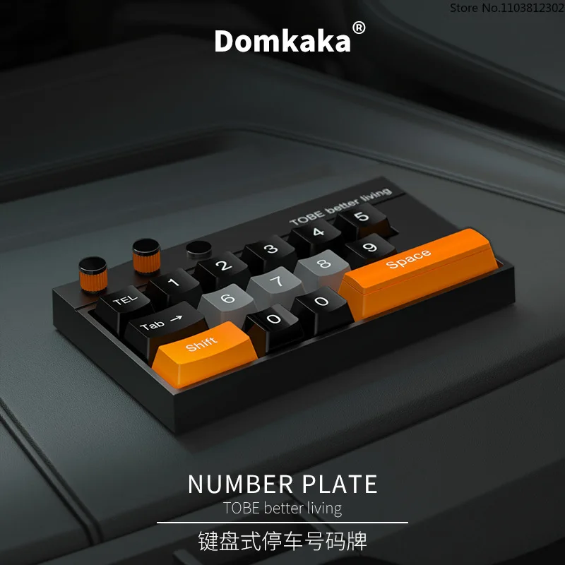 Keyboard Number Plate Car Creative Parking Sign Internet Celebrity Move Car Phone Temporary License Plate Auto Accessories Decor
