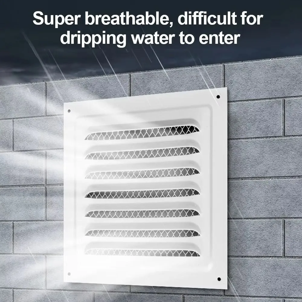 Square Louvred Wall Vent Air Vent Grille Stainless Steel White Black Louver Vents Air Intake Metal Square Vent Ceiling