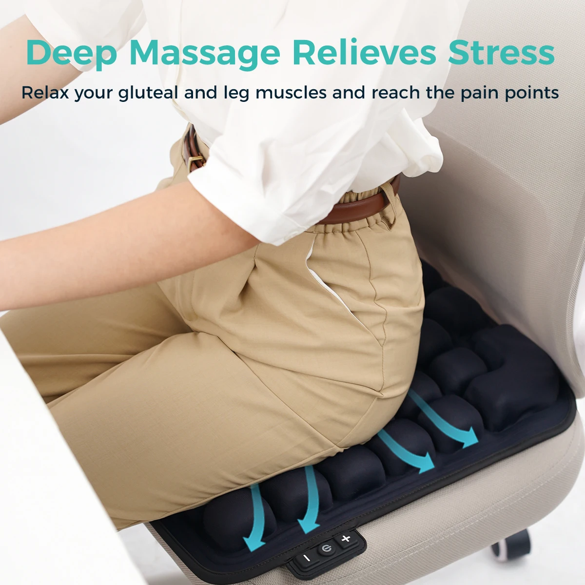 3D Air Compression Massage Seat Cushion Breathable Inflatable Office Car Seat Pad view 3