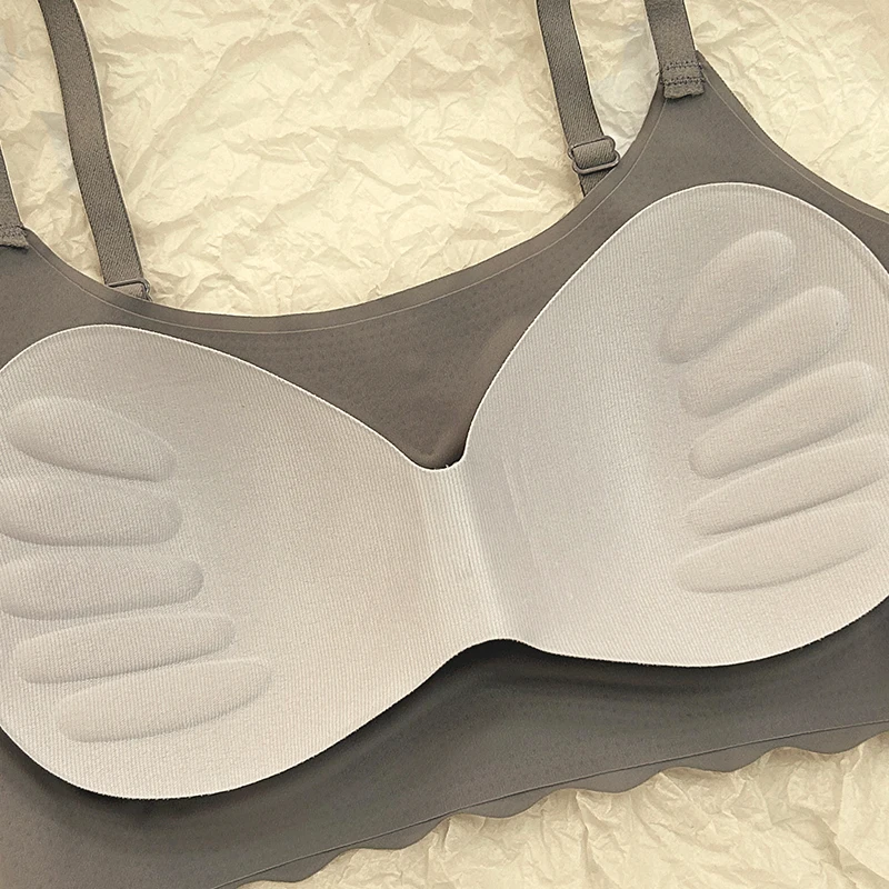 3dílná ledově hedvábná podprsenka, jednobarevná, dámská móda, jednoduchá, šetrná k pokožce, prodyšná podprsenka na jógu a cvičení, bez ocelového okraje - náhled 6
