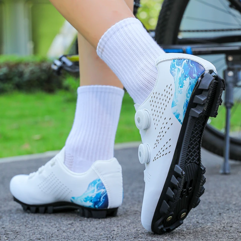 

Мужская профессиональная обувь для велоспорта на горном велосипеде, MTB плоские шипы, уличные самоблокирующиеся гоночные велосипедные кроссовки