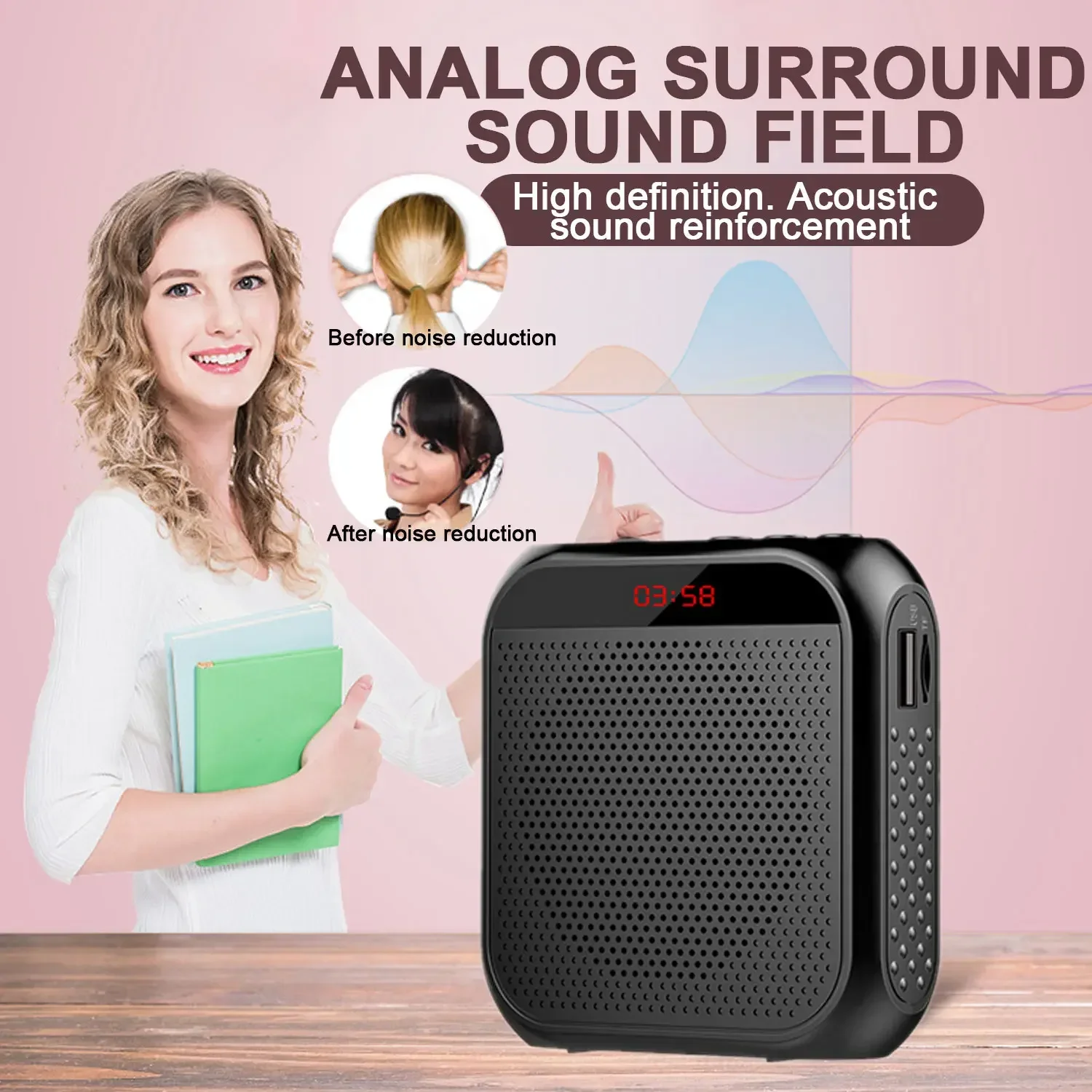 Xiaomi 5W 2400mAh Voice Amplifier Multifunctional Portable  Voice Speaker with Microphone Display for Teachers Speech