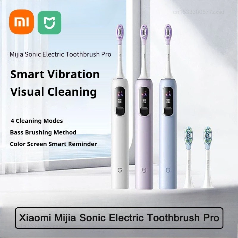 

Электрическая зубная щетка Xiaomi Mijia Sonic Vibration Pro, умные 4 режима, длительный срок службы батареи, водонепроницаемость IPX8, светодиодный экран и дорожный замок