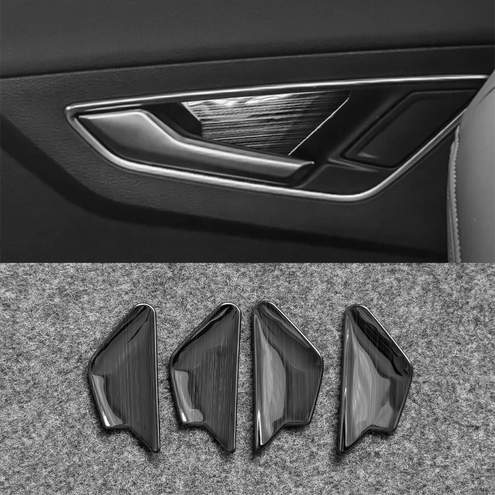 

Black Metal Door Handle Trim Cover Interior Stickers For Audi Q2 2017-2024 Accessories Auto Parts