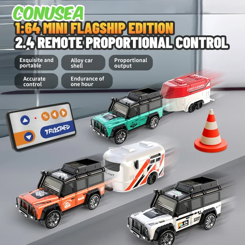 1/64 Mini Rc Vrachtwagens Auto Drifting Kids Toy2.4G Afstandsbediening Racewagens Model Radiogestuurd Voertuig Kinderen Elektrisch Speelgoed