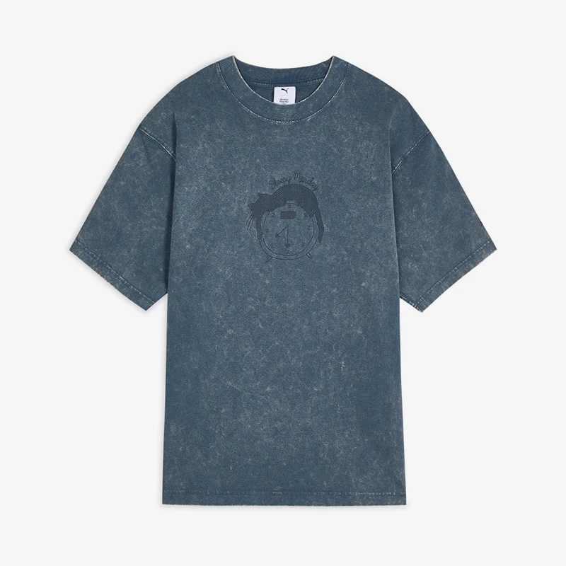 Puma genuine men's and women's round neck off shoulder sleeves animal pattern letter printed T-shirt 638986-97