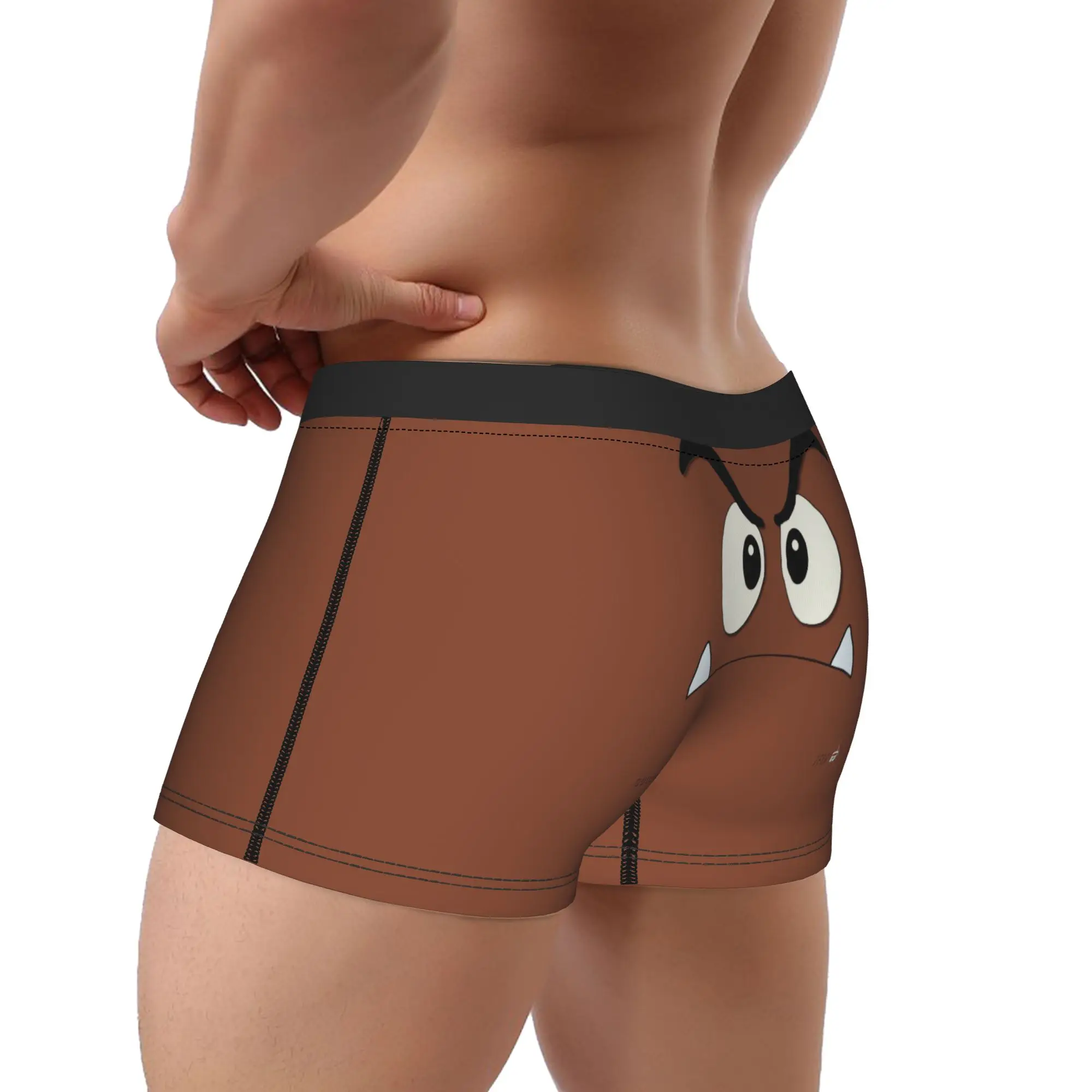 Cueca boxer masculina Goombas Face, cueca adequada