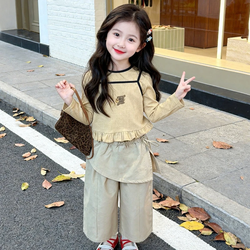 Korean Girls' Spring and Autumn 2026 New Fashionable and Western Style Children's Autumn Baby Girl Casual Dressing